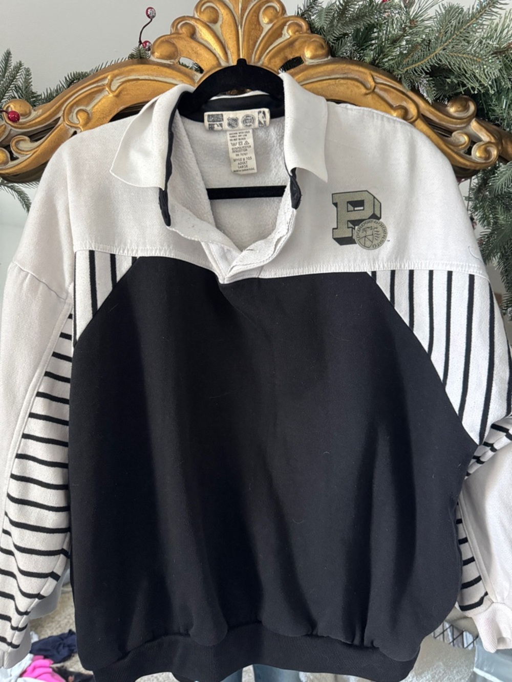 Purdue Striped Sweatshirt